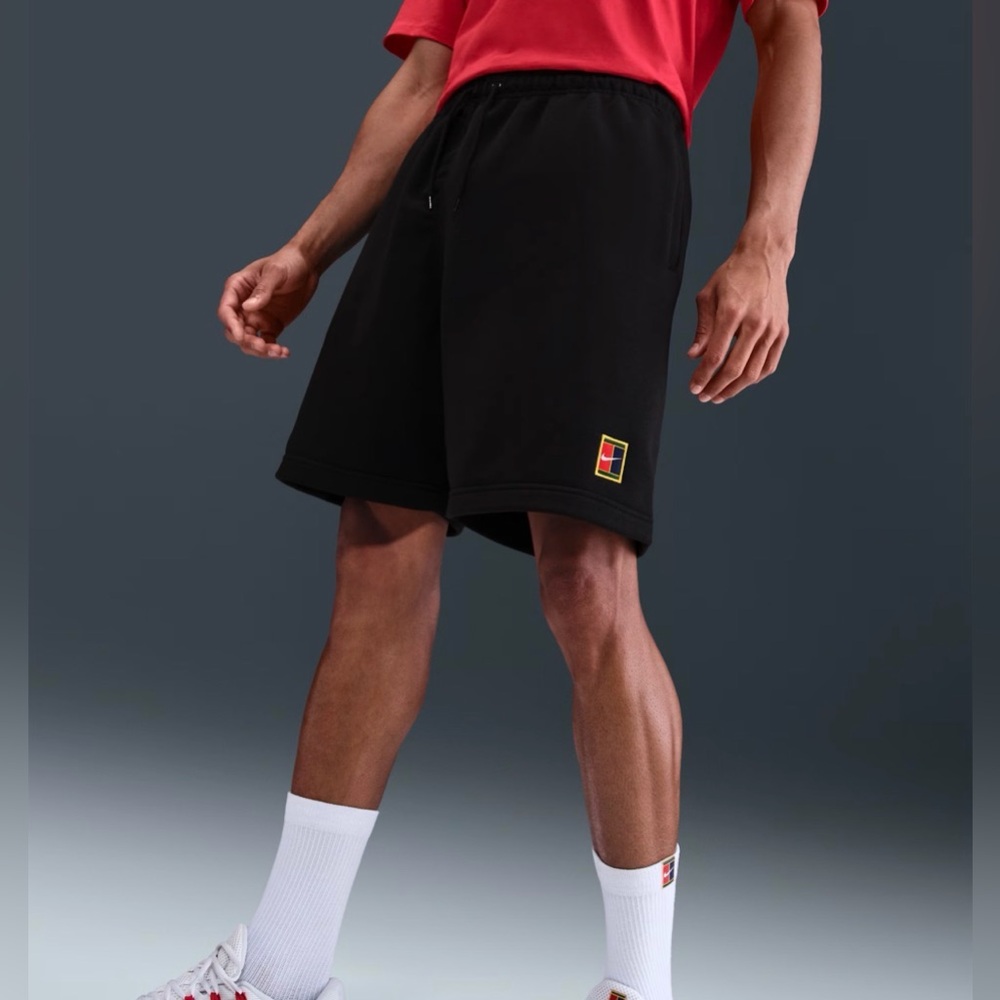 Nike NikeCourt Heritage Men's Size L Dri-FIT Fleece Tennis Shorts